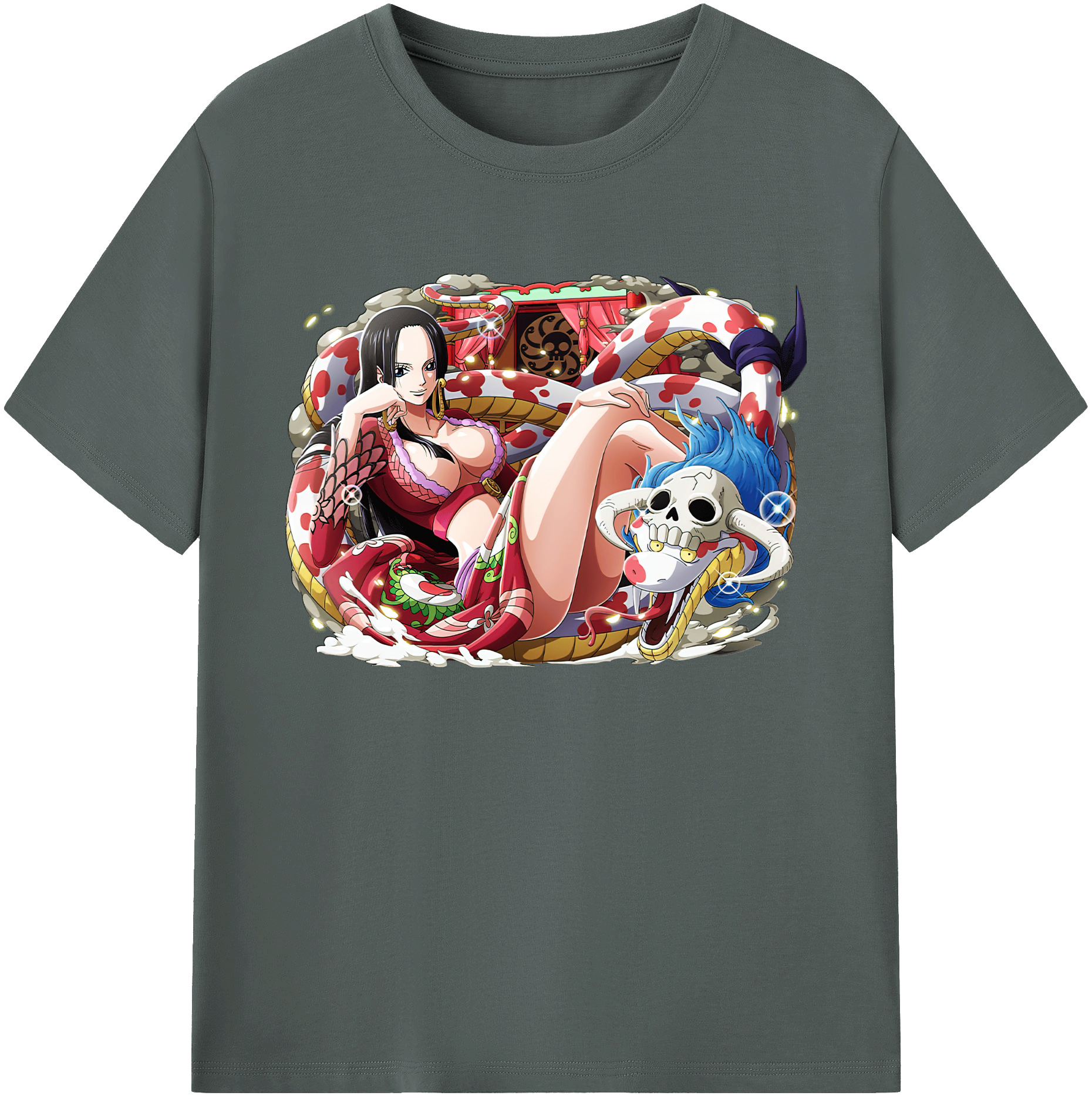 ワンピース ボア・ハンコック ONE PIECE Boa·Hancock 綿100％ メンズ半袖Tシャツ｜肌触りやわらか＆通気性